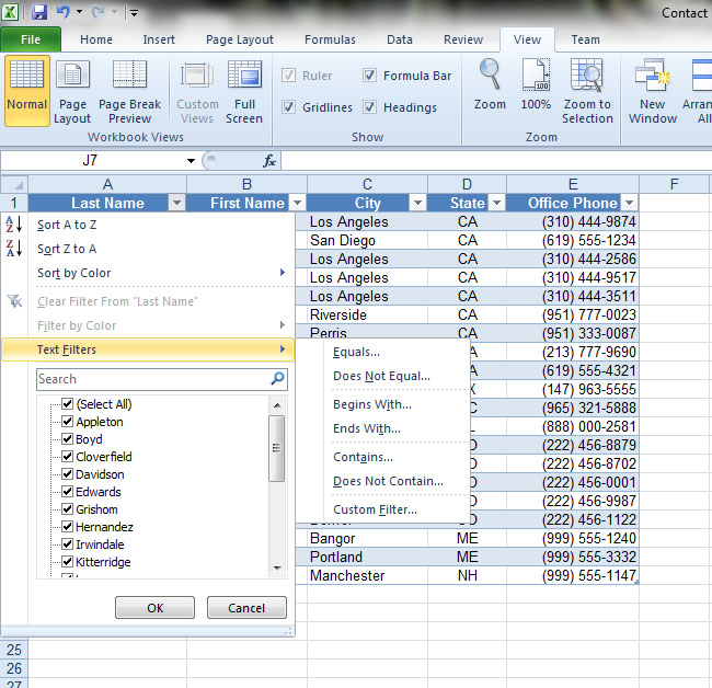 Using Tables in Excel